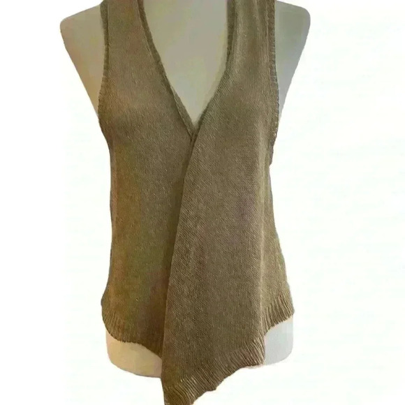LAUREN CONRAD Gold Sparkle Vest Size Large - Picture 2 of 8